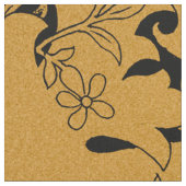 Tissu Modèle Floral Or Fleur orientale (Fermer)