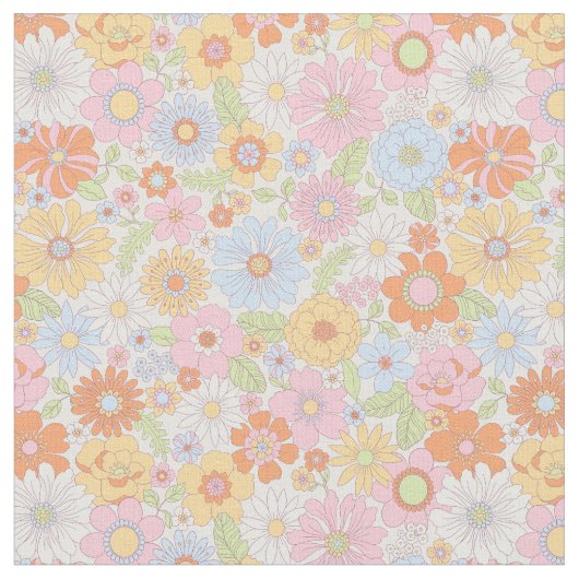 Tissu Modèle floral rétro (Fermer)