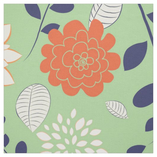 Tissu Modèle floral rétro couleur mignon (Échantillon)