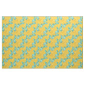 Tissu Modèle floral Turquoise texturé et doré (Fat Quarter)