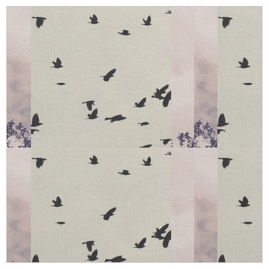 Tissu modelé par oiseau noir (Fermer)