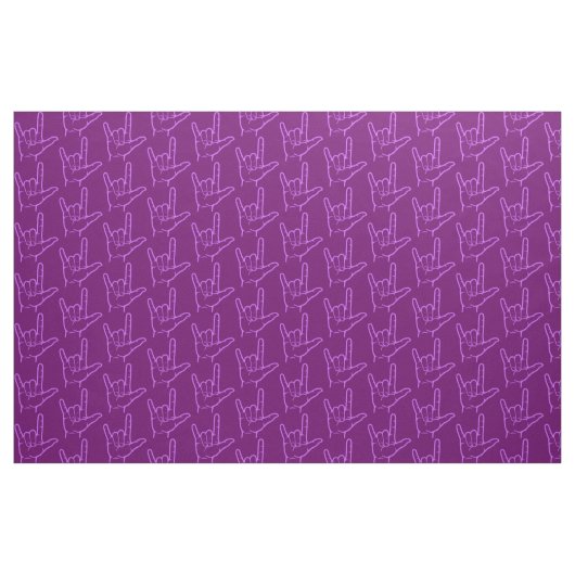 Tissu modelé pourpre d'ASL je t'aime (Yard)