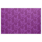 Tissu modelé pourpre d'ASL je t'aime (Fat Quarter)