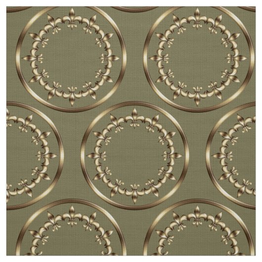 Tissu Modèle royal d'or de cercles (Échantillon)