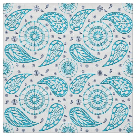 Tissu Modèle sans couture bleu de Paisley (Échantillon)