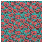 Tissu Modern Abstract Red Poppy Floral Pattern (Fermer)