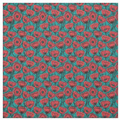 Tissu Modern Abstract Red Poppy Floral Pattern (Échantillon)