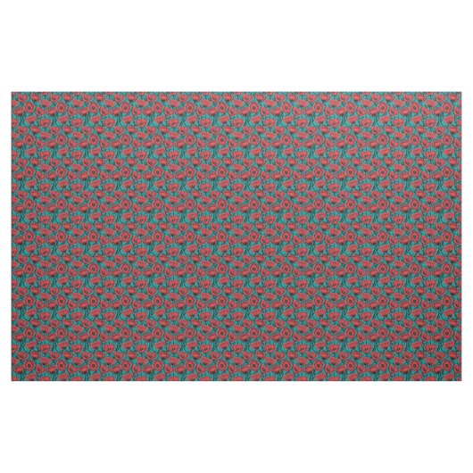 Tissu Modern Abstract Red Poppy Floral Pattern (Fat Quarter)