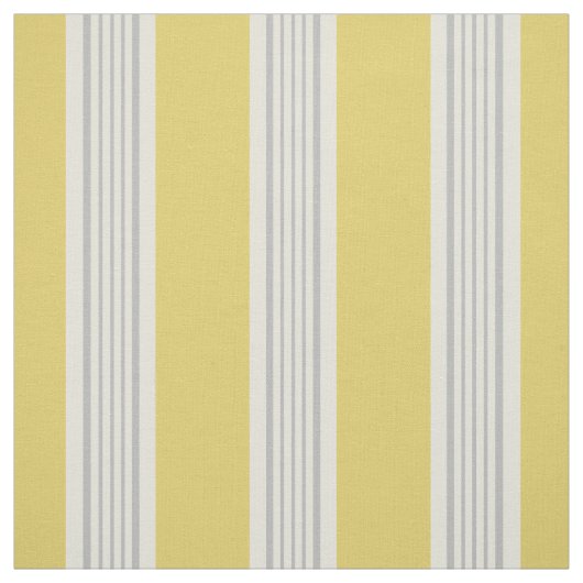 Tissu moderne chic à rayures jaunes et grises (Échantillon)