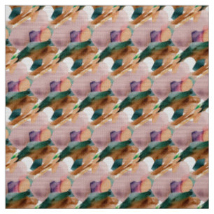 Tissu Moderne Chic Abstrait Terracotta Turquoise et Brow