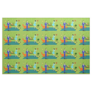 Tissu moderne de couples de la moitié du siècle