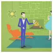 Tissu moderne de couples de la moitié du siècle (Échantillon)