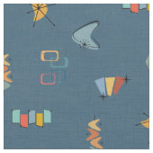Tissu Moderne de milieu de siècle Texturé Bleu foncé (Fermer)