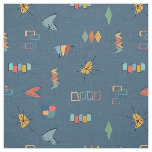 Tissu Moderne de milieu de siècle Texturé Bleu foncé (Échantillon)