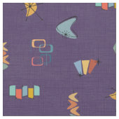 Tissu Moderne de milieu de siècle Texturé Violet foncé (Fermer)