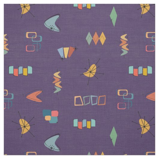 Tissu Moderne de milieu de siècle Texturé Violet foncé (Échantillon)