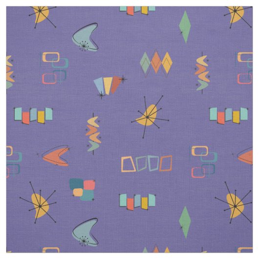 Tissu Moderne de milieu de siècle Texturé Violet Moyen (Échantillon)