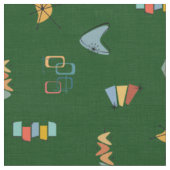 Tissu Moderne de milieu de siècle vert forêt texturé (Fermer)