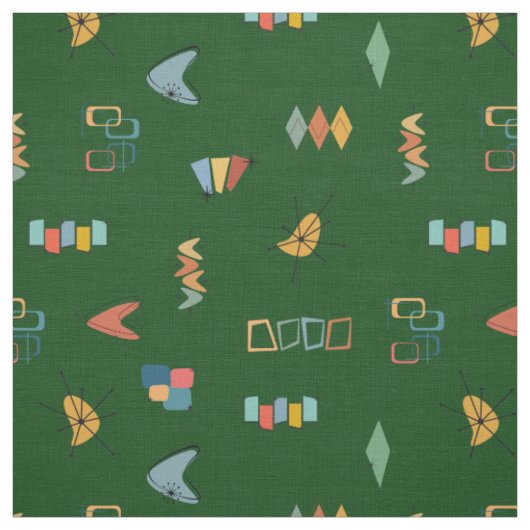 Tissu Moderne de milieu de siècle vert forêt texturé (Échantillon)