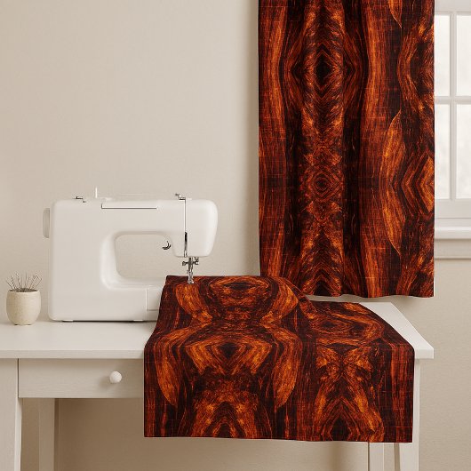 Tissu moderne en cuivre et noir à motif fractal