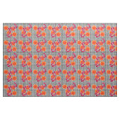 Tissu Moderne Graphique rose Orange Fleurs Vérifier Fabr (Yard)
