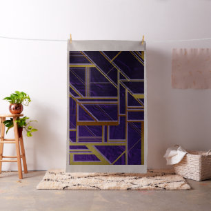 Tissu Moderne,or,art déco, violet,géomtrique,vintage,c