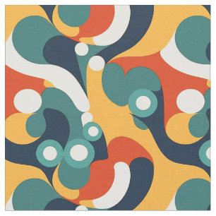 Tissu Moderne Rétro Abstrait