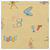 Tissu Moderne Texturé Jaune du Milieu du Siècle (Fermer)