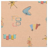 Tissu Moderne Texturé Orange Clair du Milieu du Siècle (Fermer)