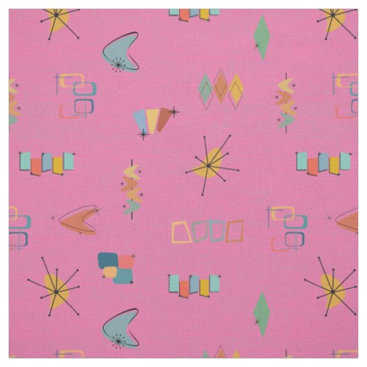Tissu Moderne Texturé Rose du Milieu du Siècle (Échantillon)