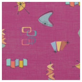 Tissu Moderne Texturé Rose Foncé du Milieu du Siècle (Fermer)