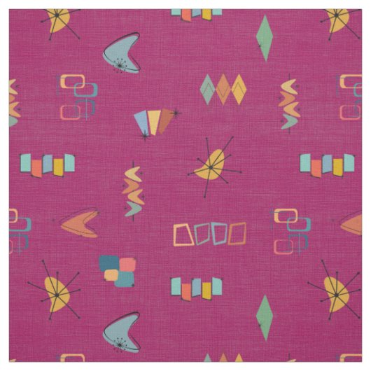 Tissu Moderne Texturé Rose Foncé du Milieu du Siècle (Échantillon)