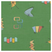 Tissu Moderne Texturé Vert du Milieu du Siècle (Fermer)