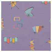 Tissu Moderne Texturé Violet du Milieu du Siècle (Fermer)