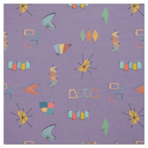 Tissu Moderne Texturé Violet du Milieu du Siècle