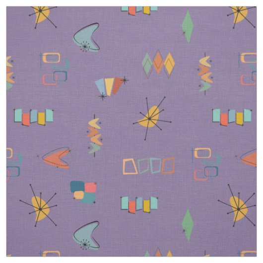 Tissu Moderne Texturé Violet du Milieu du Siècle (Échantillon)
