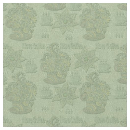 Tissu Mon design Monochrome "I love coffee" (Fermer)