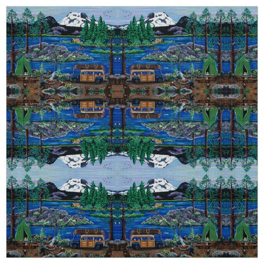 Tissu Mon "Vieux" Camping Woody (Échantillon)