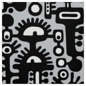 Tissu Monde mécanoïde - Noir et blanc avec gris c6cbcc (Échantillon)