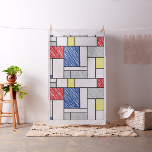 Tissu Mondrian Gribouillages Minimaliste Art Moderne De 