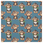 Tissu Monkey Pattern Design Blue  (Échantillon)