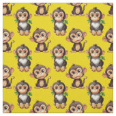 Tissu Monkey Pattern Design Yellow  (Échantillon)