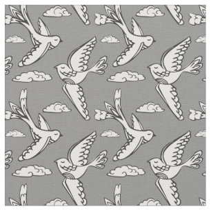 Tissu mono graphique lunatique d'oiseaux de vol
