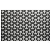 Tissu Monogramme à couronne blanche personnalisé (Yard)