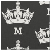 Tissu Monogramme à couronne blanche personnalisé (Fermer)