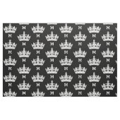 Tissu Monogramme à couronne blanche personnalisé (Fat Quarter)