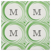 Tissu Monogramme Abstrait de la spirale verte #3 (Échantillon)