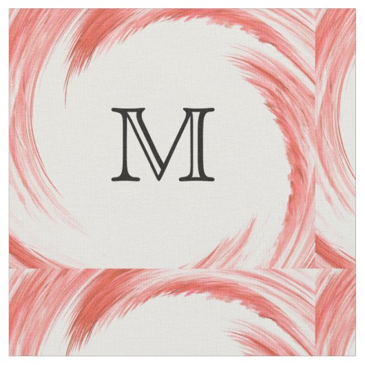 Tissu Monogramme Abstrait de tourbillon orange (Fermer)