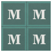 Tissu Monogramme bandes turquoises (Fermer)