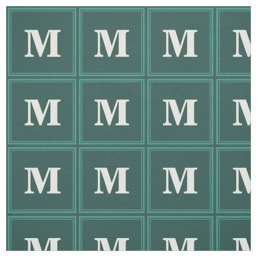 Tissu Monogramme bandes turquoises (Échantillon)